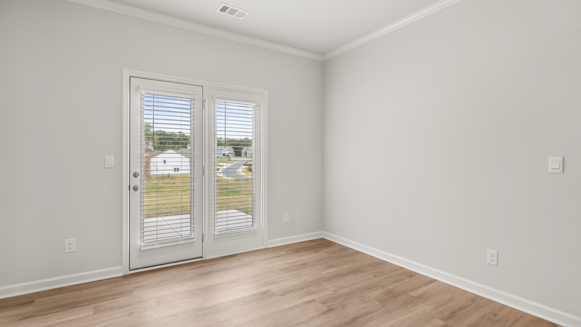 Interior living area next to back patio doors