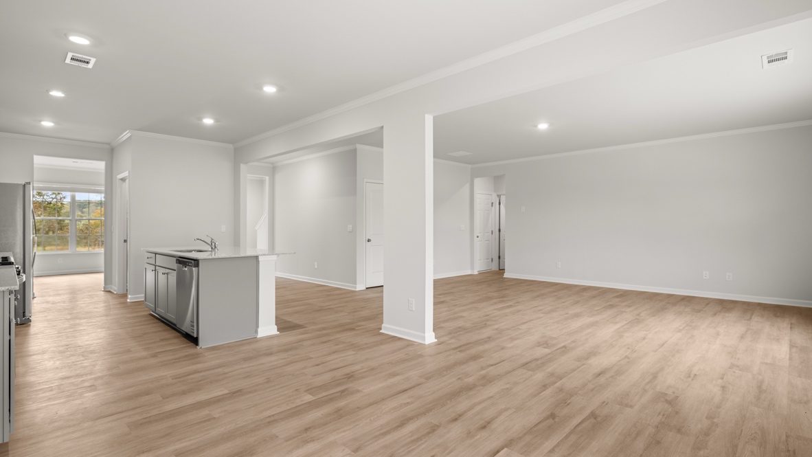 Interior living area open to kitchen