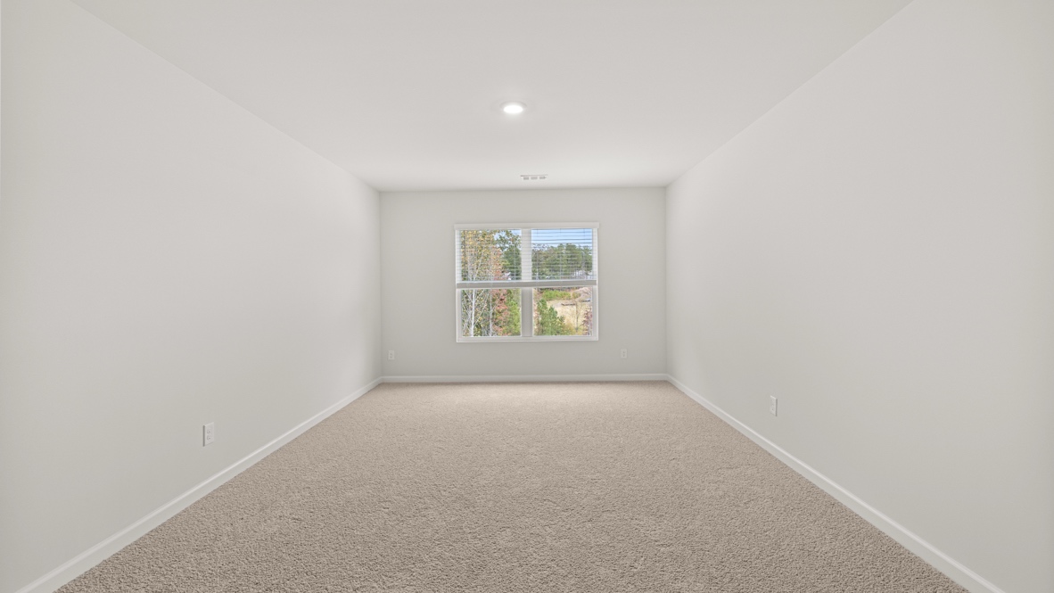 Interior bedroom with large window