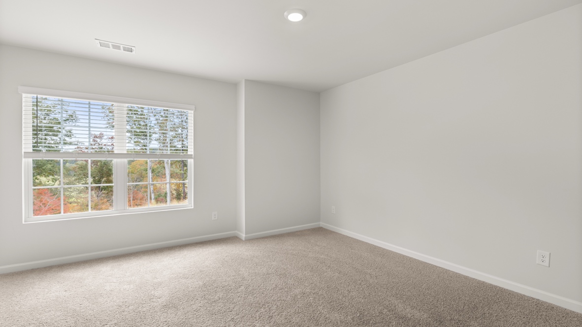 Interior bedroom with large window