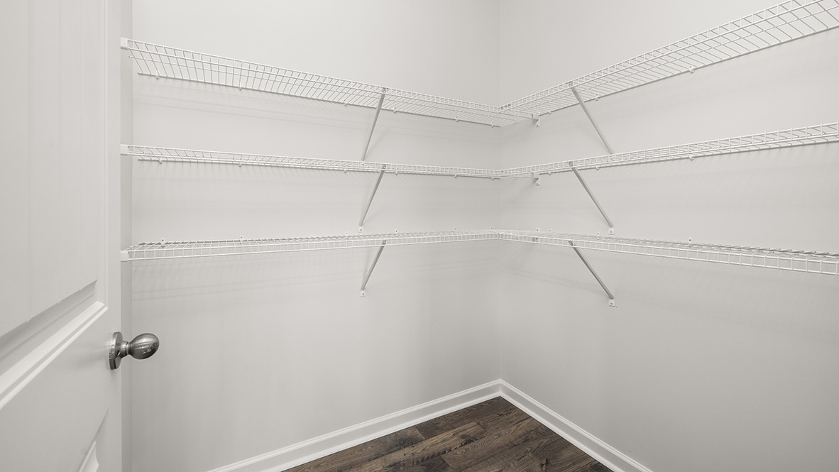 Spacious pantry of the Hanover Plan is Perfect Use of Storage