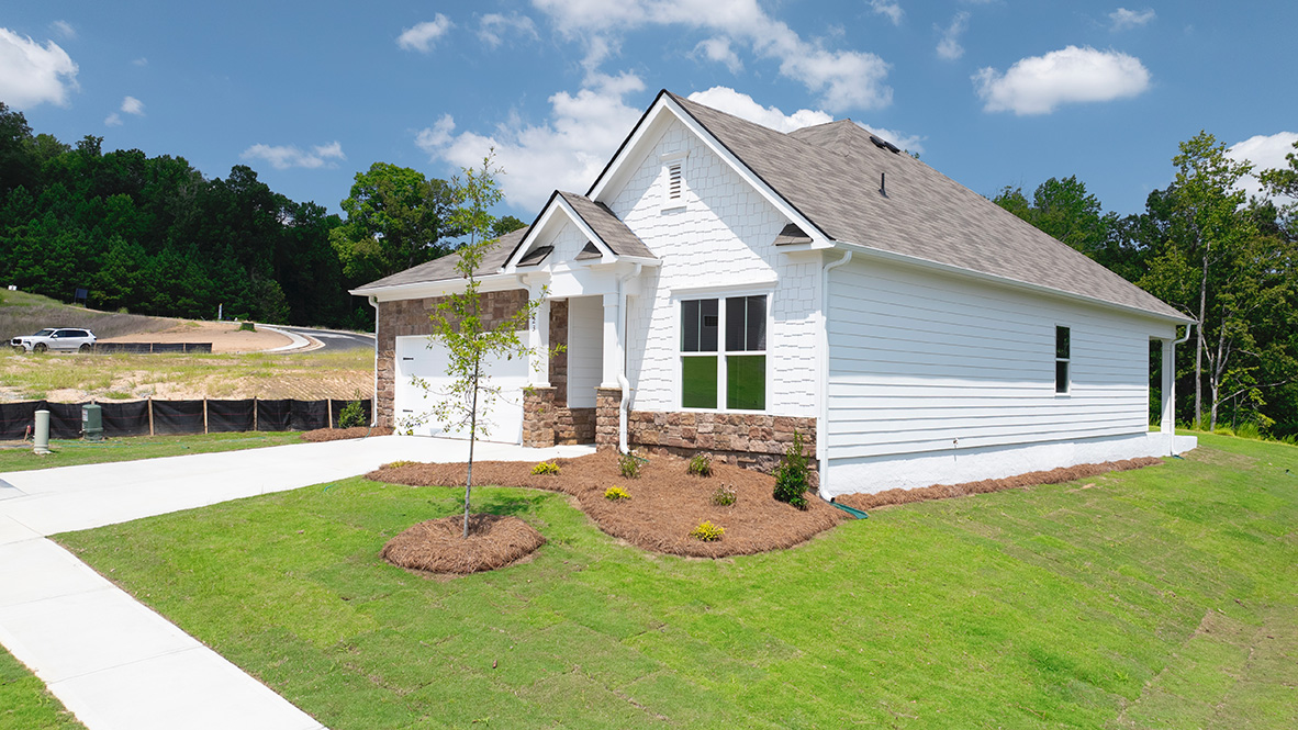 Exterior home with stone detailing