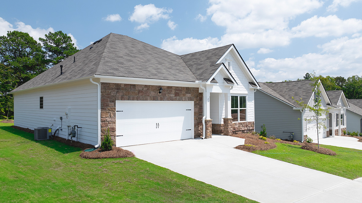 Exterior home with stone detailing