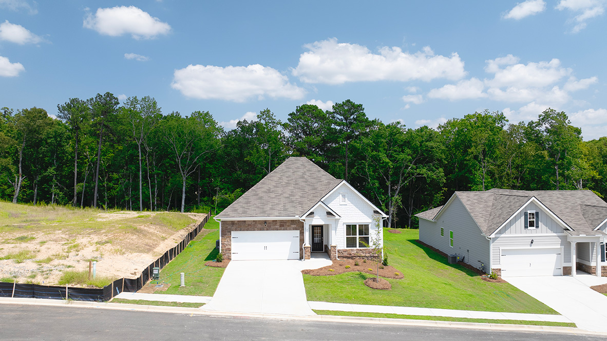 Exterior home with stone detailing