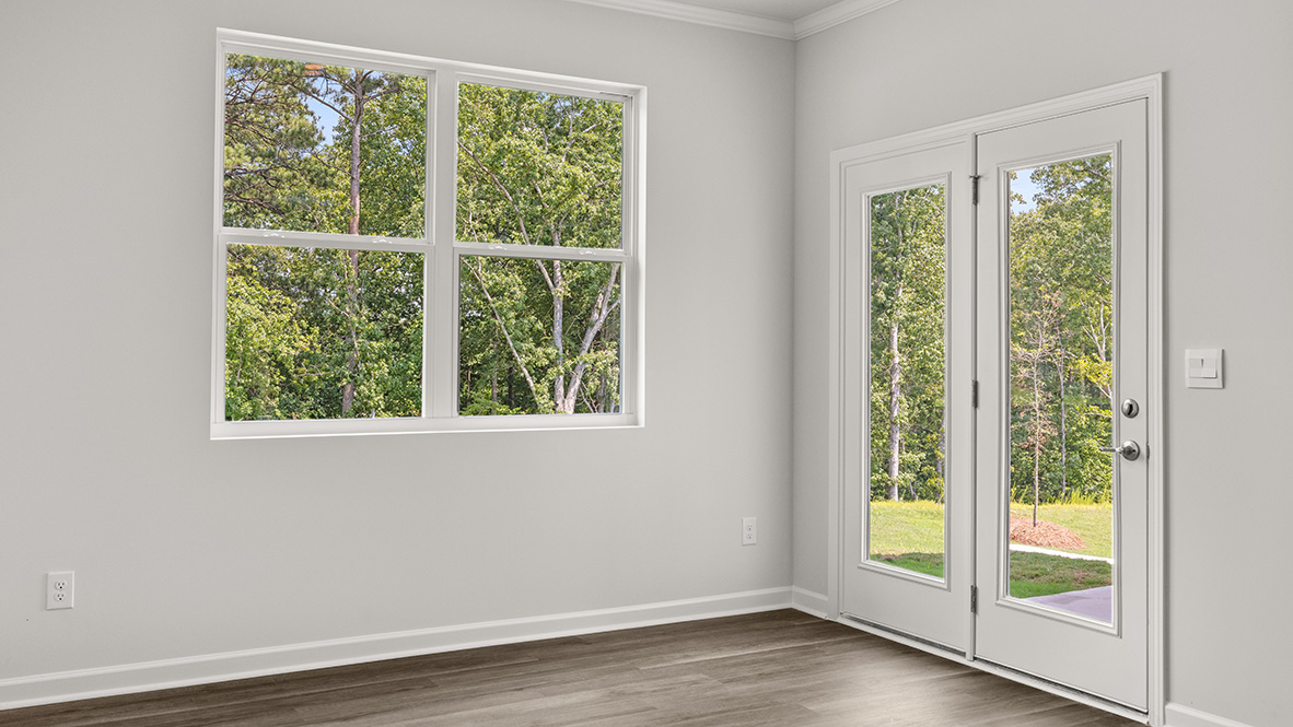 Interior living area with large window