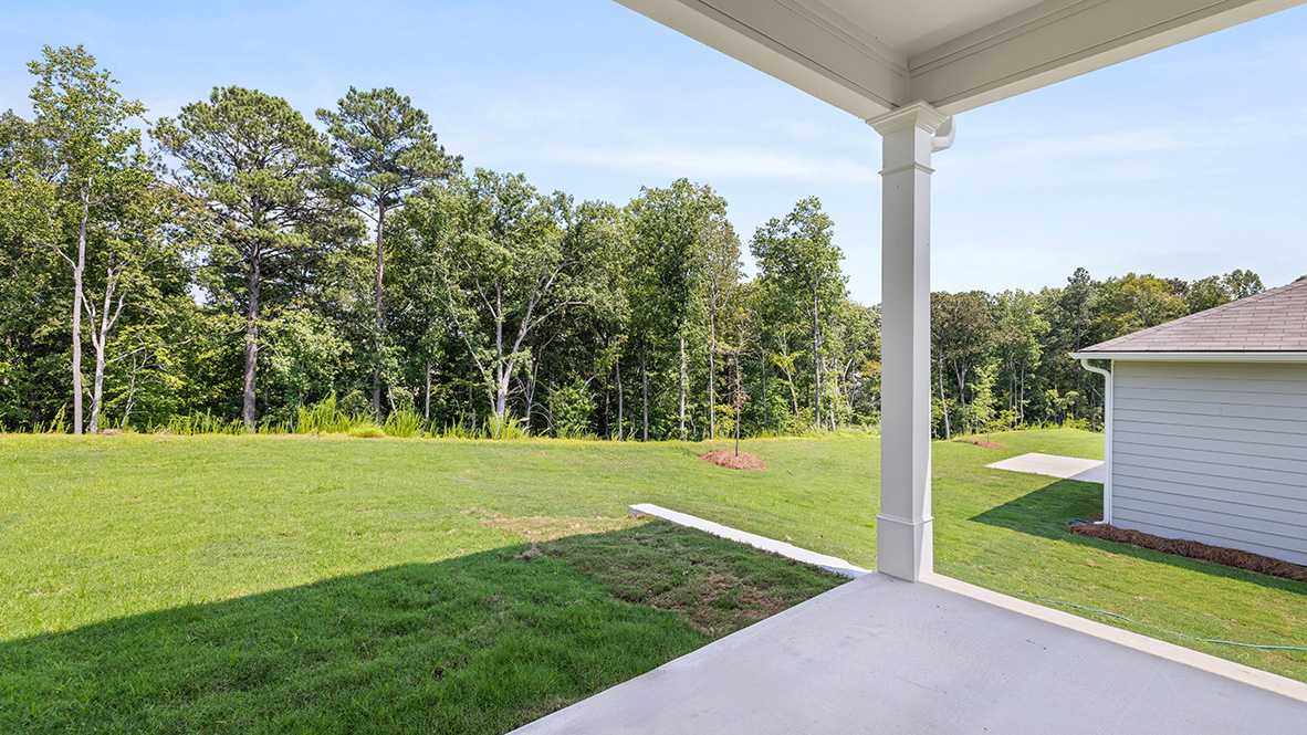Back porch of Aria floorplan at Lost Creek in Dallas, GA