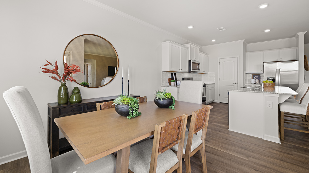 Interior dining area next to large window