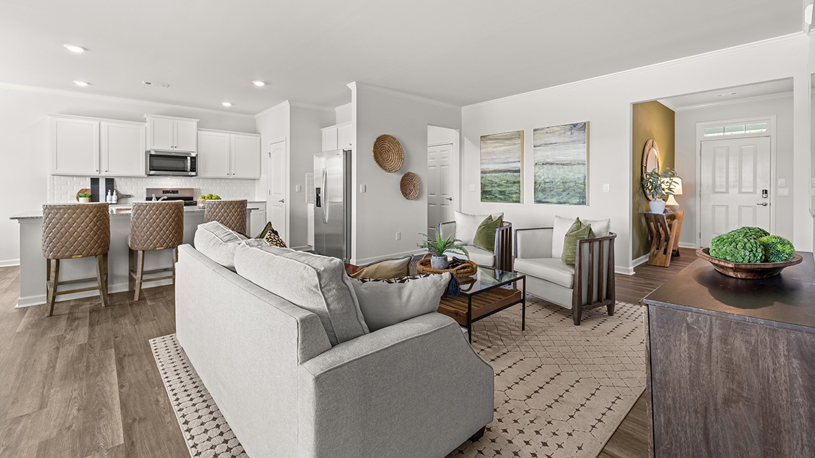 Interior living area with large windows