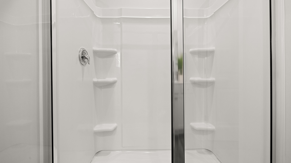 Interior primary bathroom with shower
