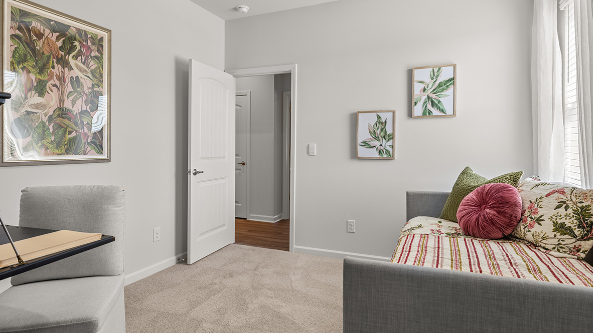 Interior bedroom with closet and window