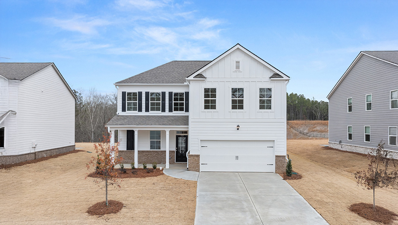 Front exterior of the Belfort floorplan at Parkside at Carter Grove in Cartersville, GA