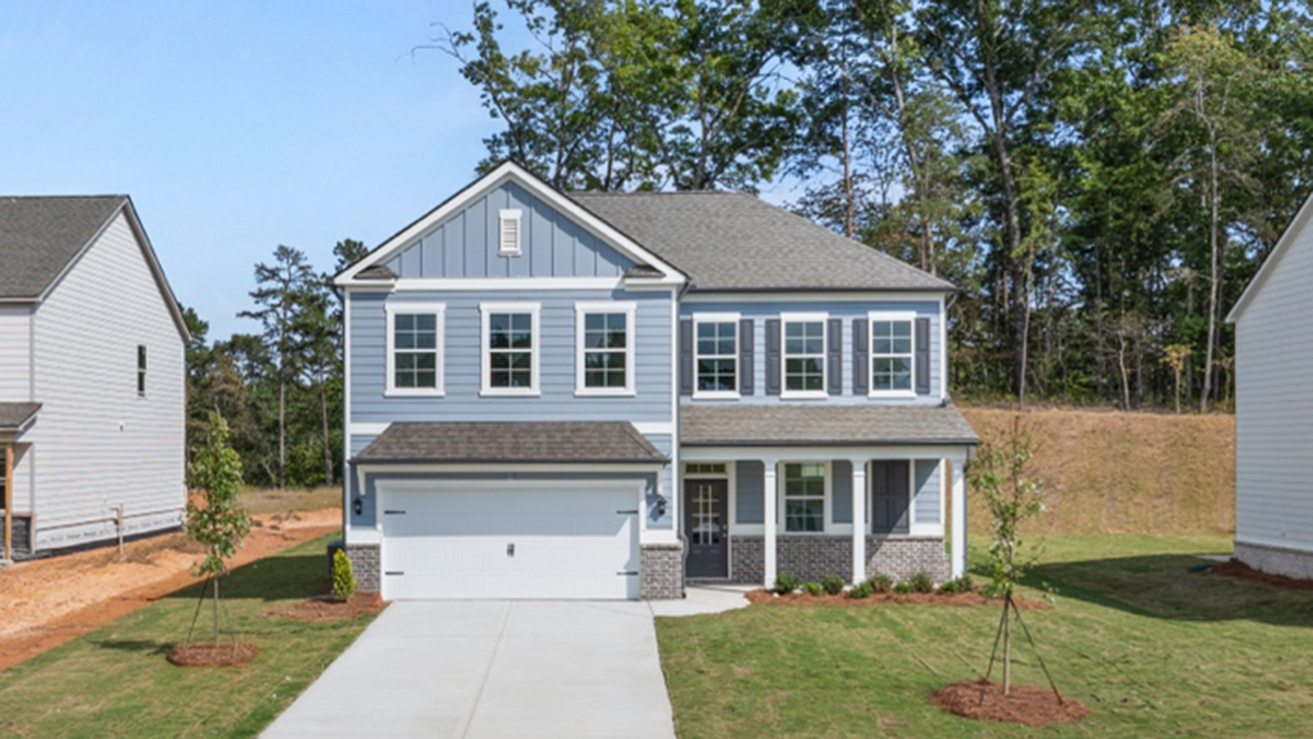 Front exterior of the Belfort floorplan at Parkside at Carter Grove in Cartersville, GA