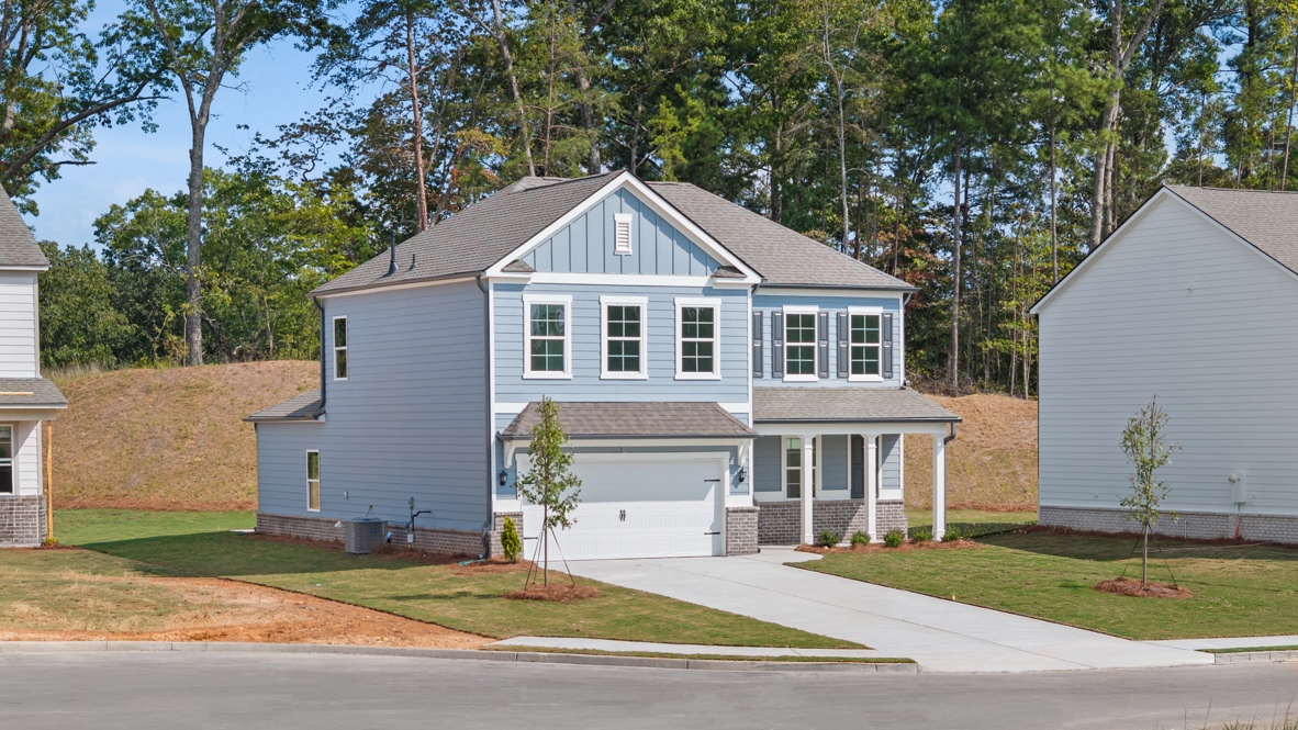 Front exterior of the Belfort floorplan at Parkside at Carter Grove in Cartersville, GA