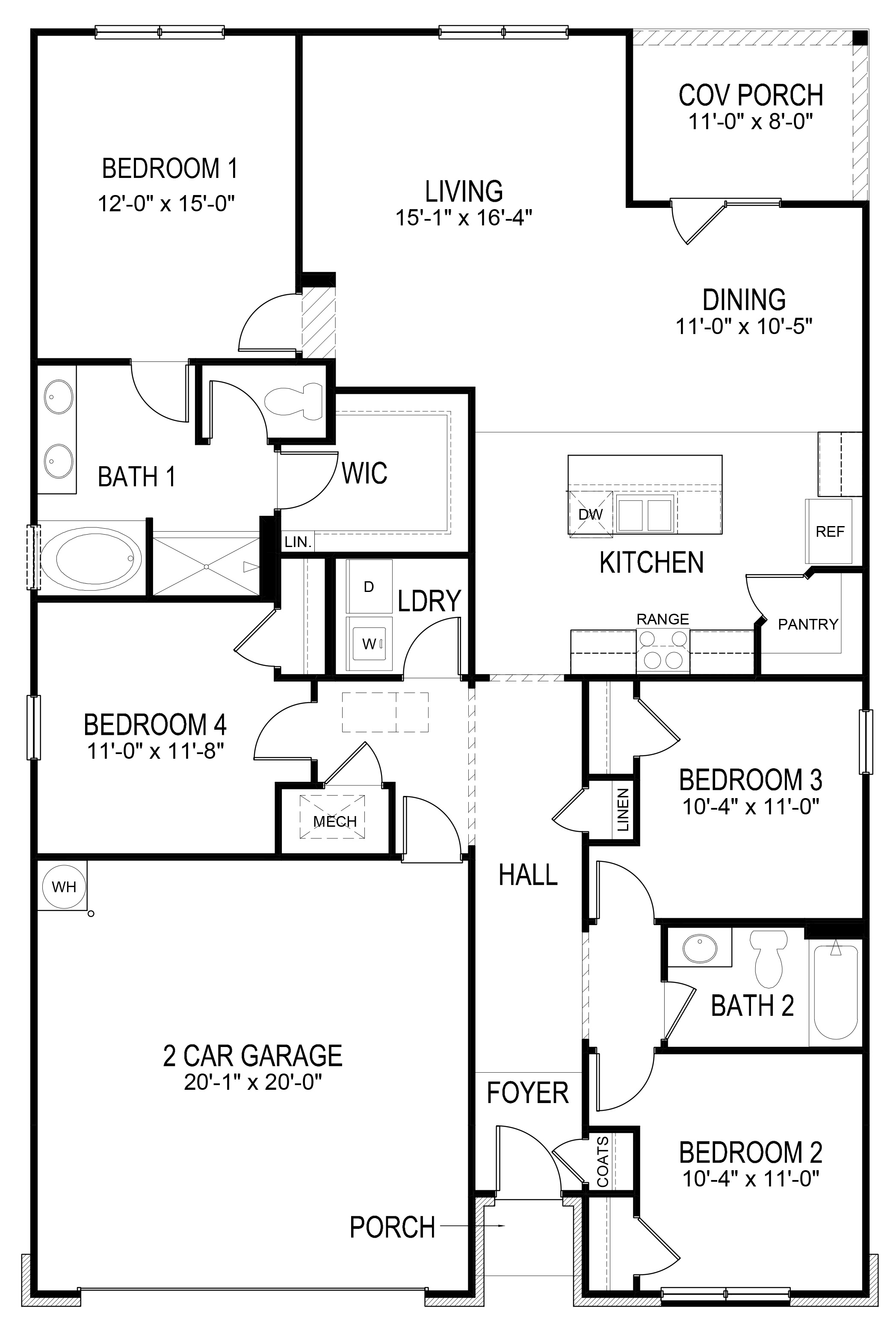 Cali floorplan drawing at Parkside at Carter Grove in Cartersville, Georgia