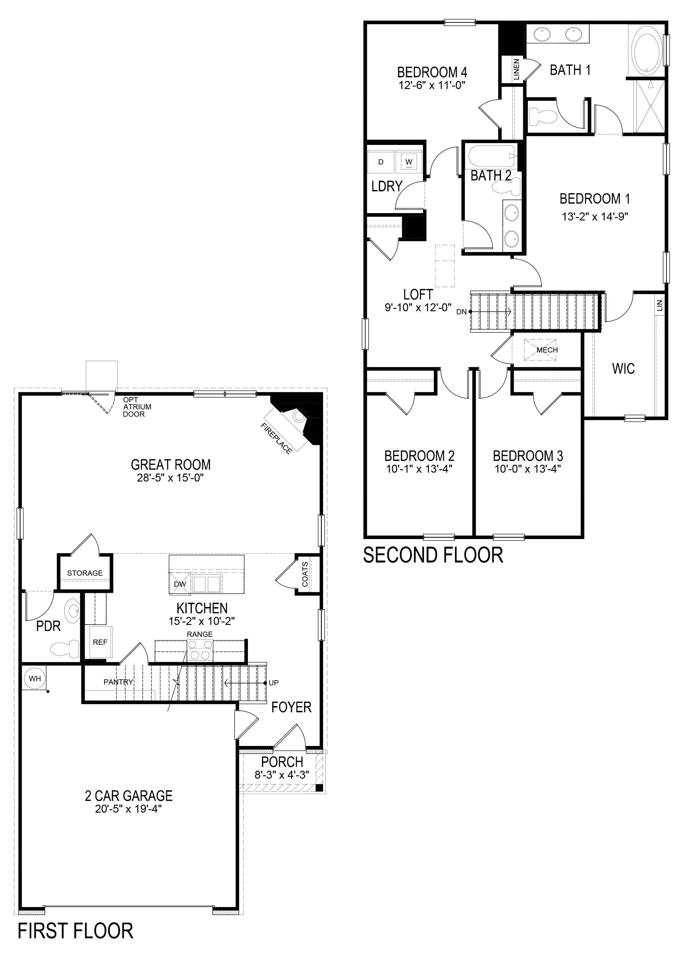 Elston floorplan at Parkside at Carter Grove in Cartersville, Georgia