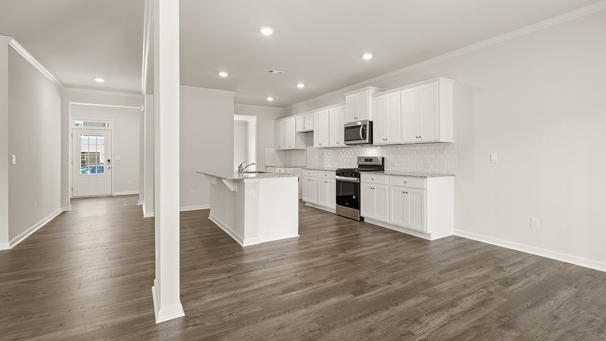 Interior kitchen open to living area