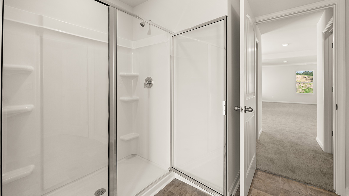 Interior primary bathroom with shower