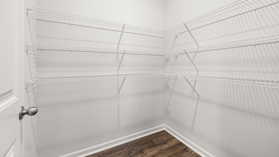 Interior kitchen with large corner pantry