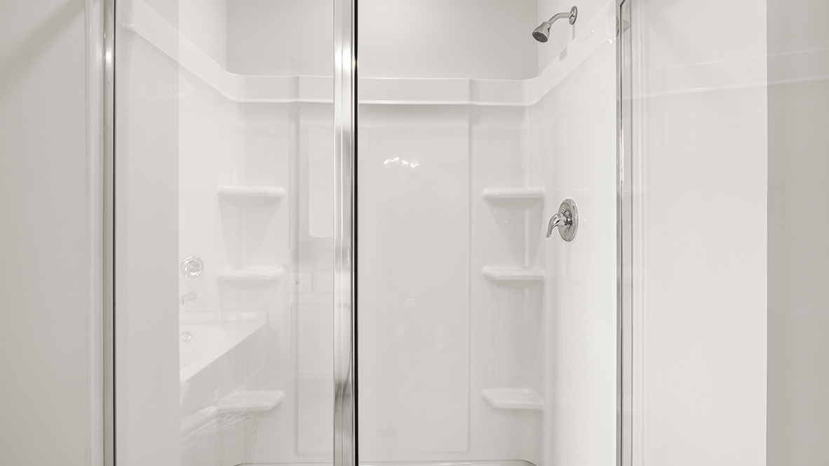 Interior primary bathroom with shower