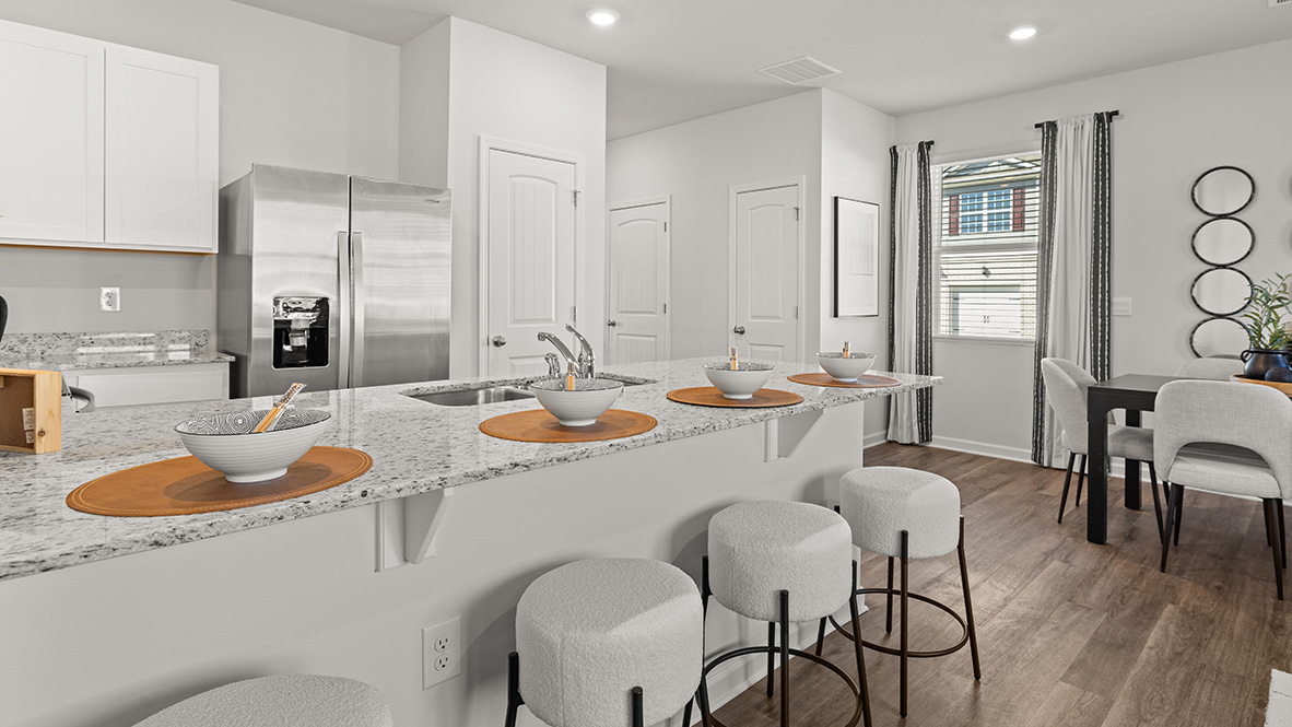 Interior kitchen with white cabinets