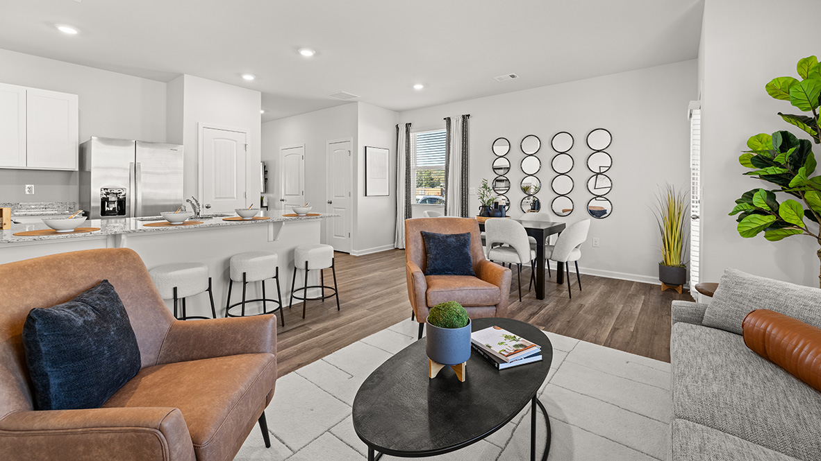 Interior living area with large window