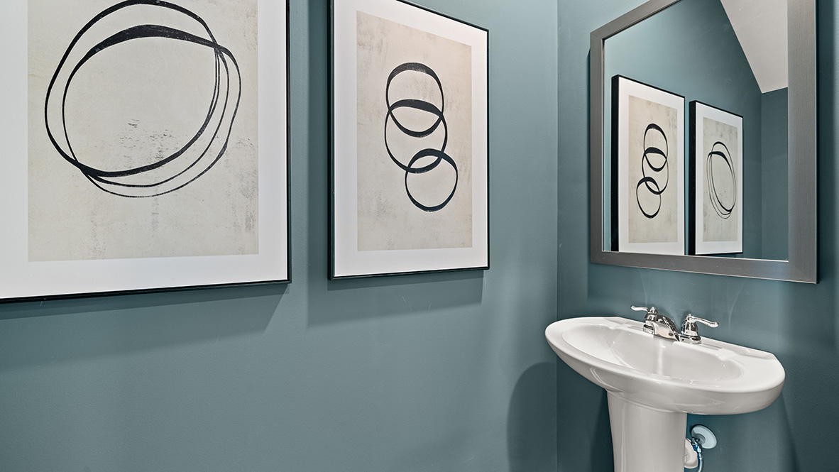 Interior half bathroom with sink