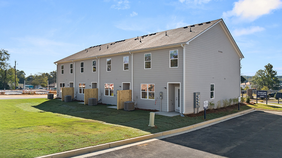 Exterior view of townhomes