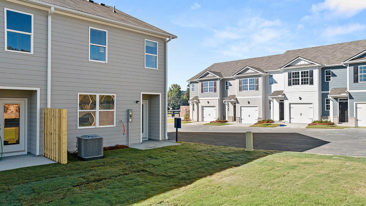 Exterior view of townhomes