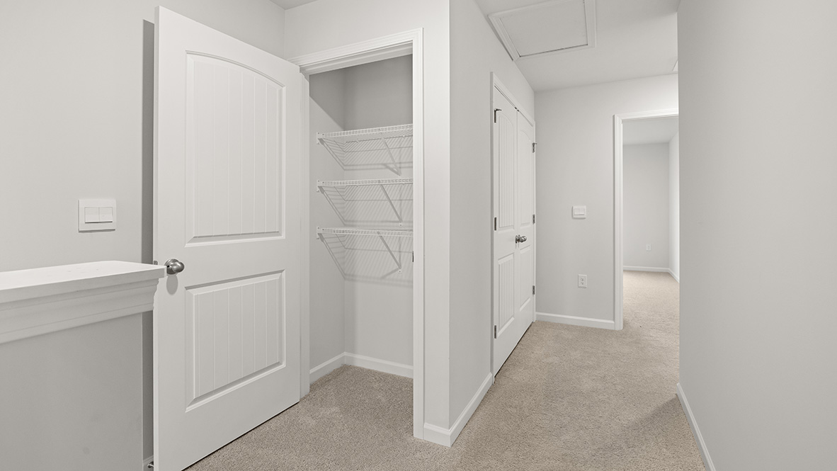 Interior upstairs loft area with hall closet