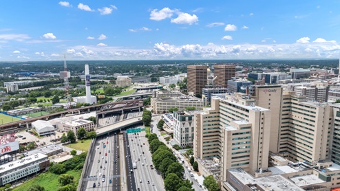 Exterior view of city near community
