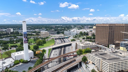 Exterior view of city near community