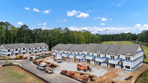 Exterior view of townhomes in community