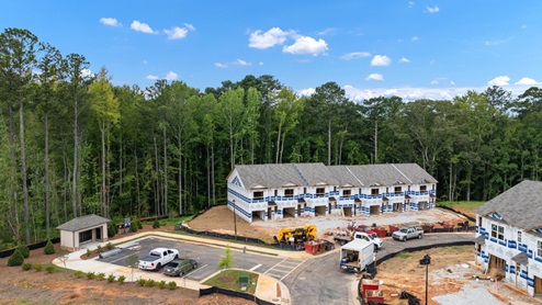 Exterior view of townhomes in community