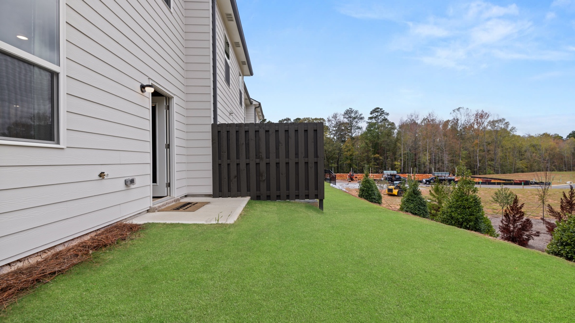 Exterior back yard of townhome