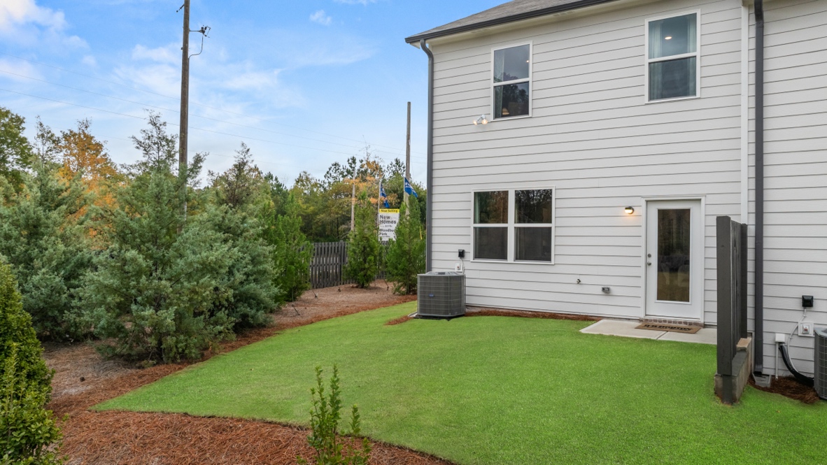 Exterior rear view of townhomes