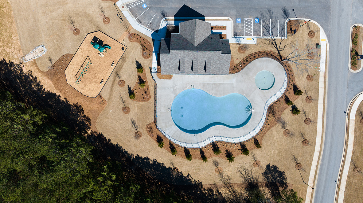 Aerial view of community pool