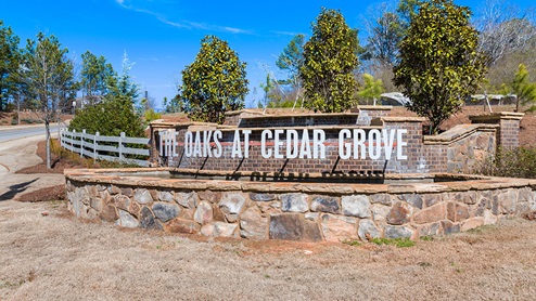 Oaks at Cedar Grove community sign