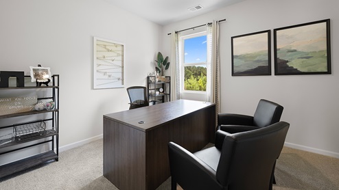hayden model home secondary bedroom used as an office space on the first floor