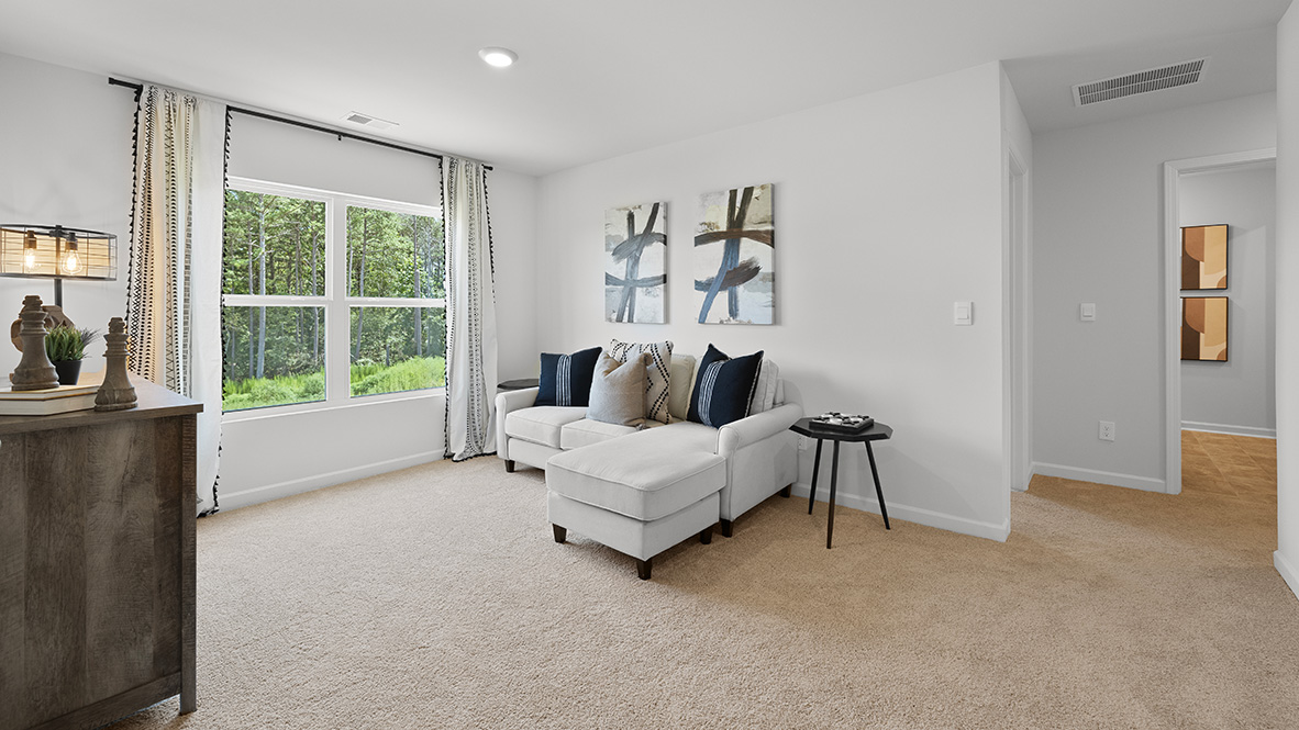 hayden loft area at model home in oaks at cedar grove