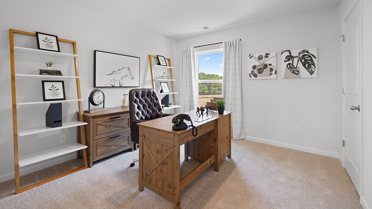 hayden office space at the model home in oaks at cedar grove