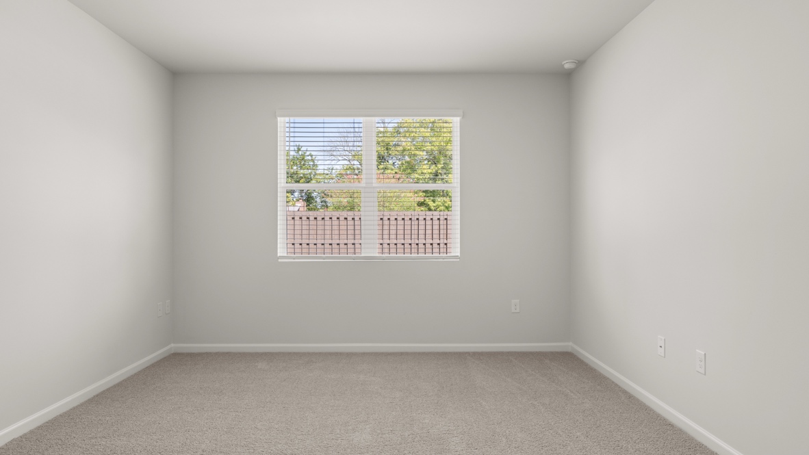 Interior primary bedroom with large window