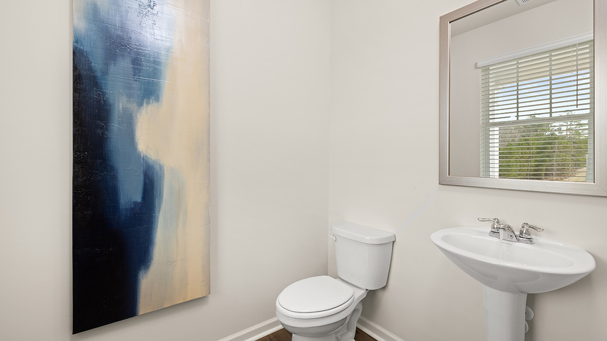 Interior half bathroom