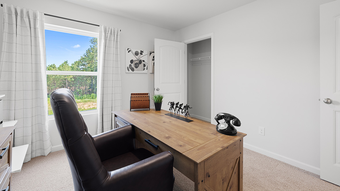 Interior office with window and closet