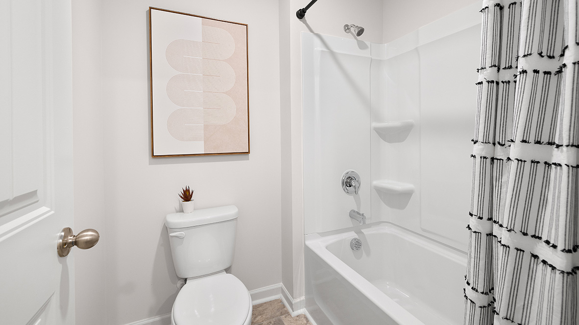 Interior bathroom with full-sized shower