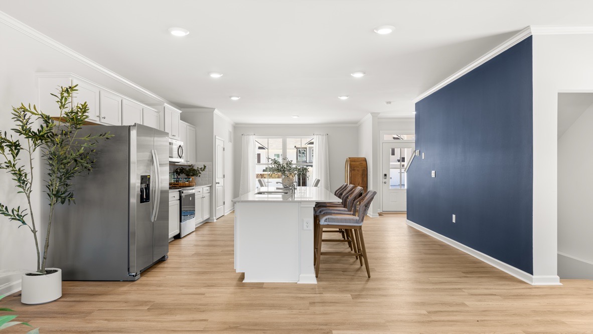 Interior kitchen with accent wall