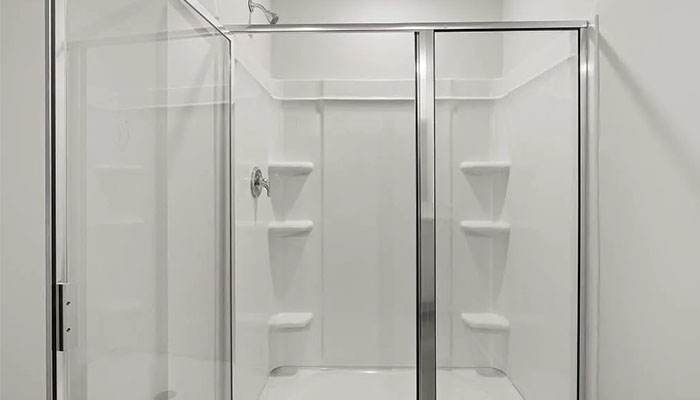 Interior bathroom with shower