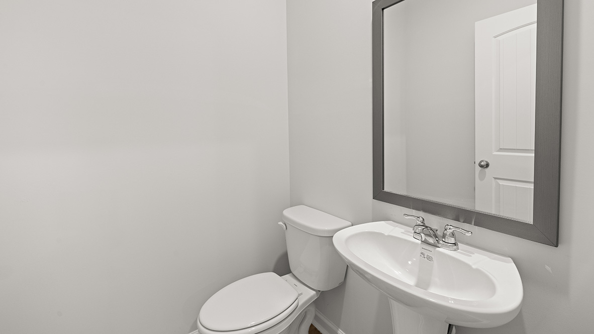 Interior half bathroom