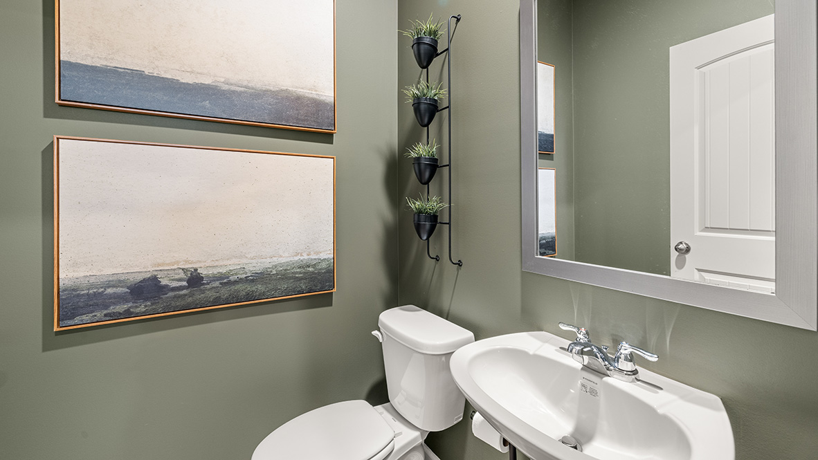 Half bathroom on the main level in the Sudbury floorplan at Waypoint