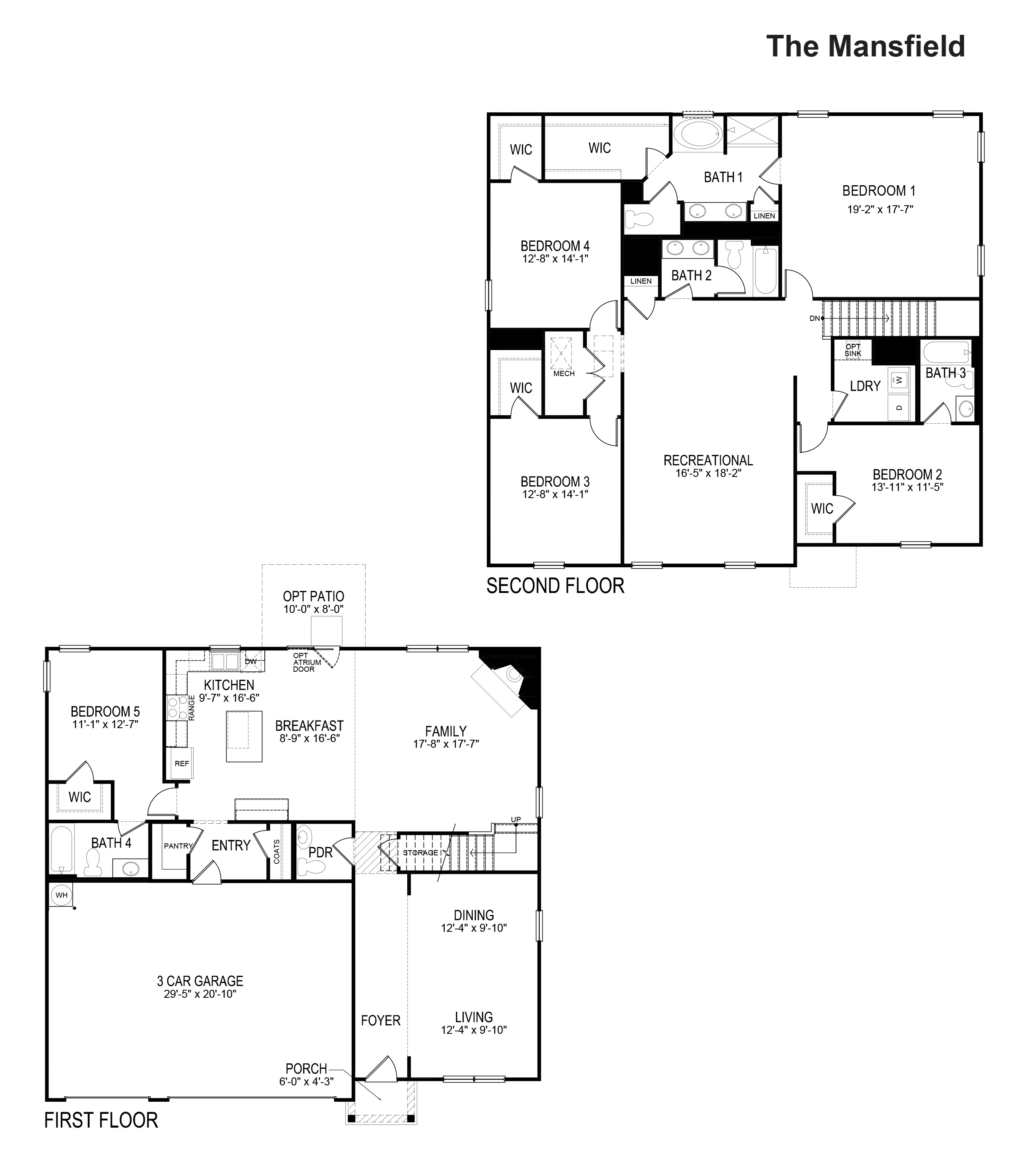 Floor Plan in Enclave at Bakers Farm Braselton, GA D.R. Horton