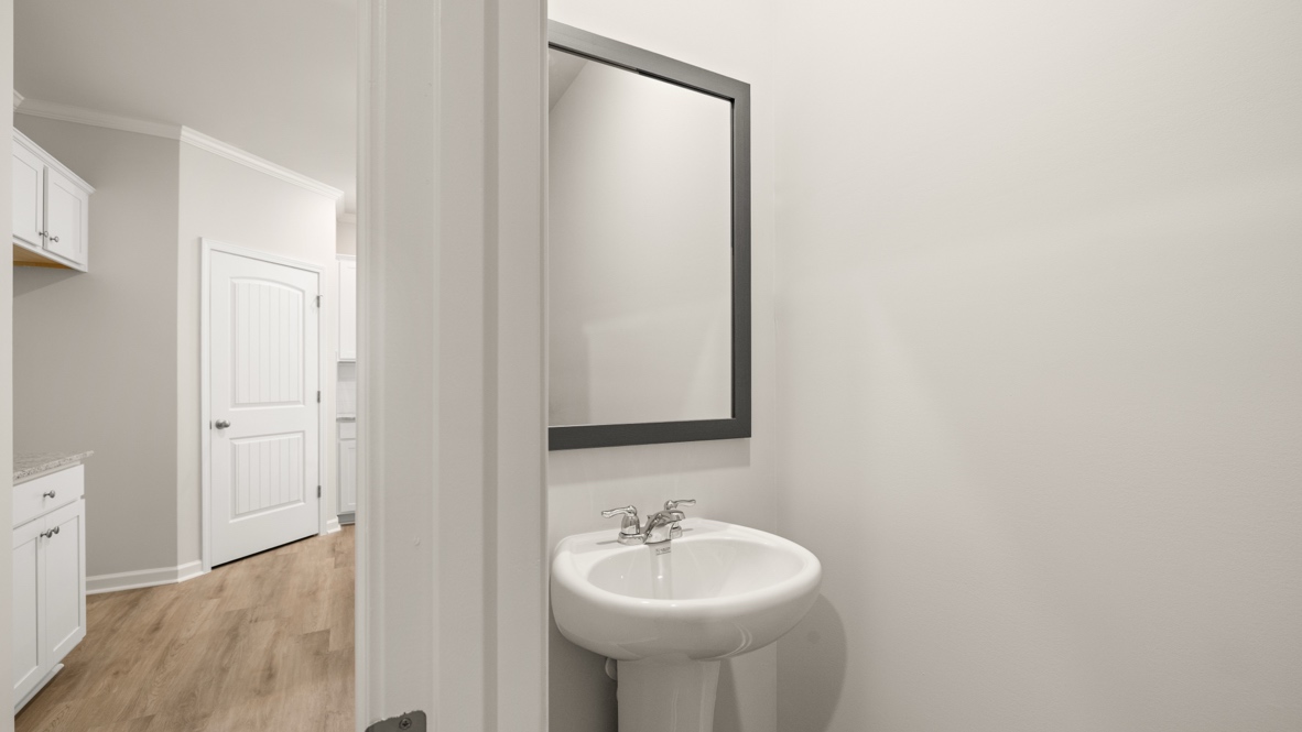 Interior half bathroom